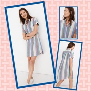 MADEWELL Central Striped Shirtdress Button Down XL